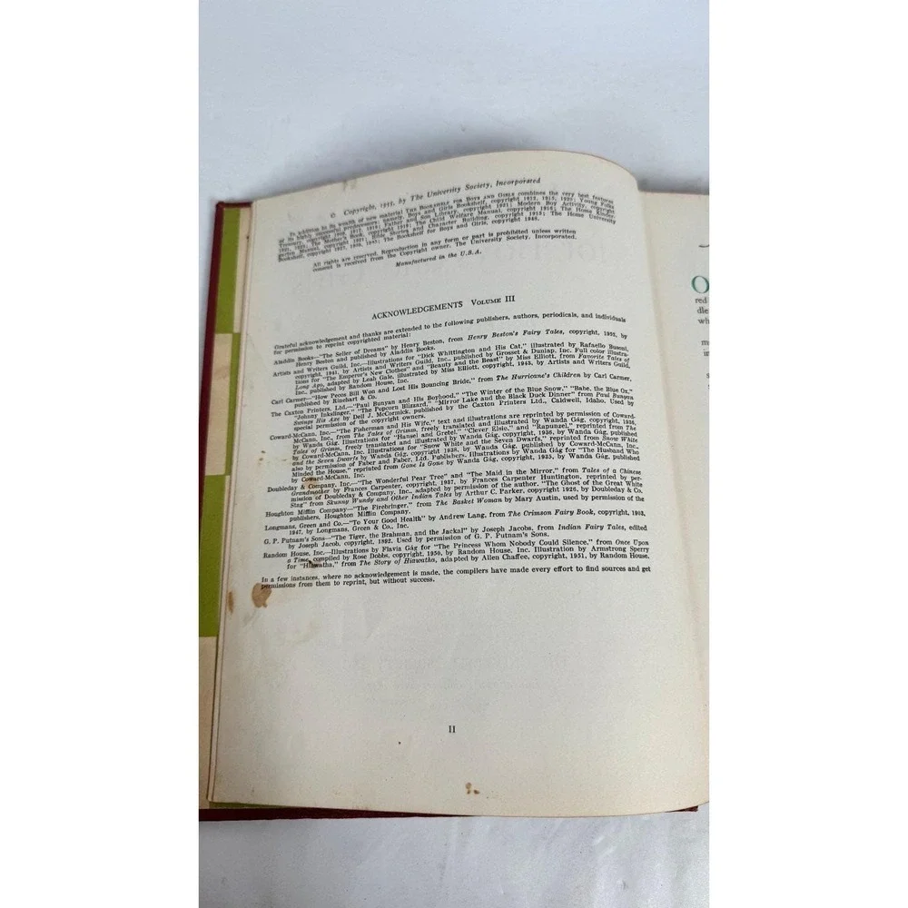 The Bookshelf for Boys and Girls Vol 3 Folk & Fairy Tales 1953 University